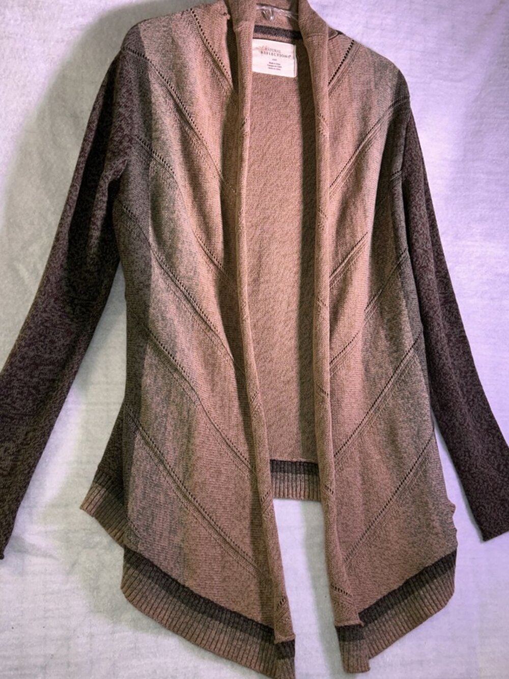 Natural Reflections Open Cardigan Earth Tones Boho Hippie Whimsigoth Size Large